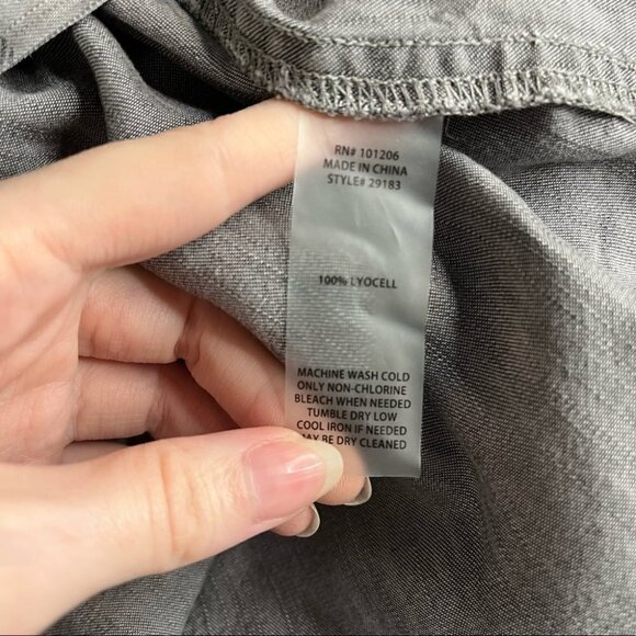 Soft Surroundings Gray Plaid Trieste Tunic Shirt - Picture 7 of 9